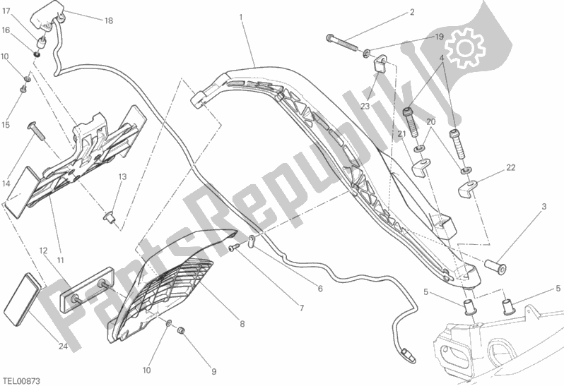 All parts for the Plate Holder of the Ducati Scrambler Urban Enduro Thailand USA 803 2015